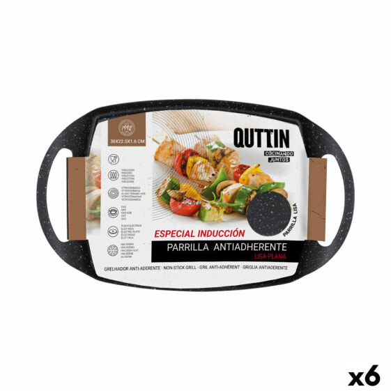 Сковорода-гриль с гладким покрытием Quttin 36 x 22,5 x 1,6 cm (6 штук)