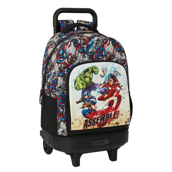 SAFTA Compact With Trolley Wheels Avengers Forever Backpack