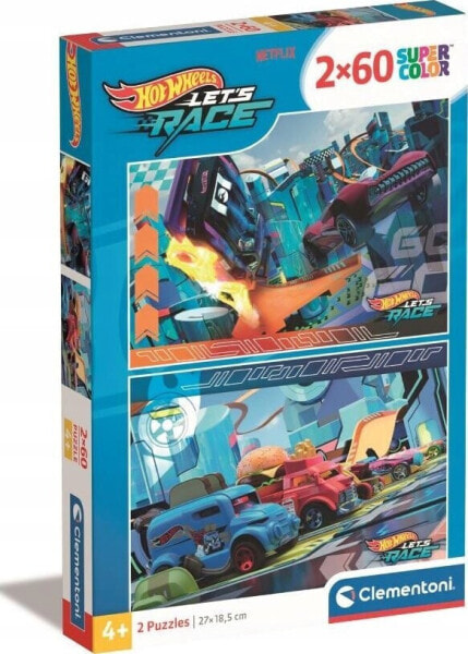 Clementoni CLE puzzle 2x60 SuperKolor HotWheels 24816