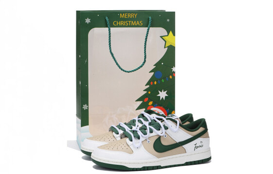 【定制球鞋】 Nike Dunk Low 圣诞主题 礼物 解构 高街 vibe风 低帮 板鞋 男款 白绿 / Кроссовки Nike Dunk Low FB7160-231