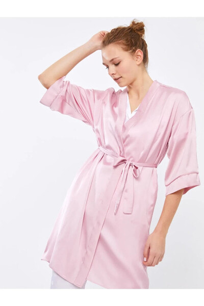 Пижама LCW DREAM Crossover Neck Printed Satin Robe