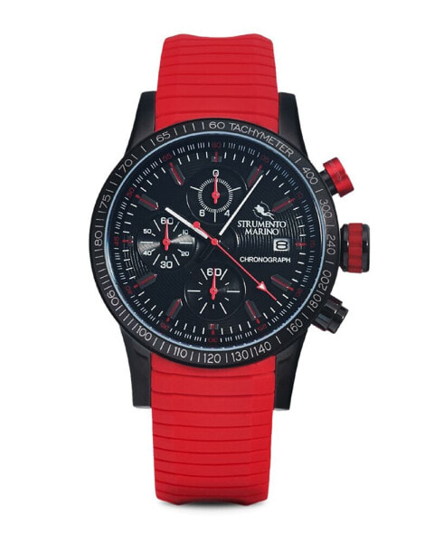 Men's Admiral Chronograph Red Silicone Performance Timepiece Watch 45mm