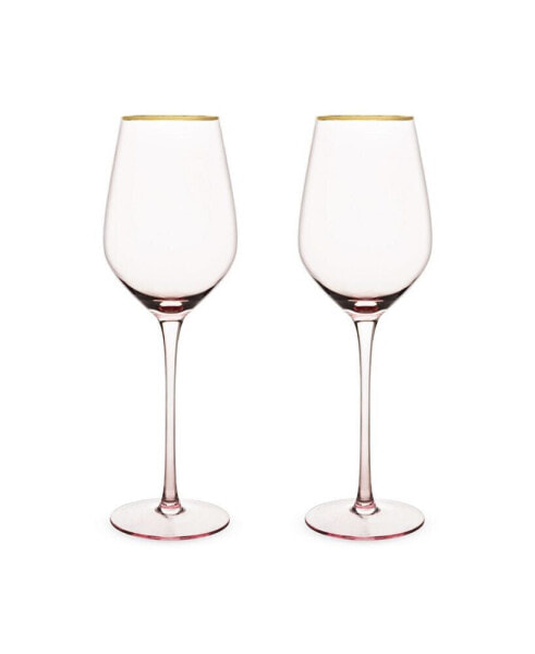 Rose Crystal White Wine Glass, Set of 2