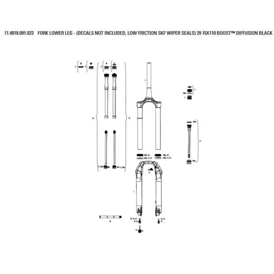 ROCKSHOX Lower Leg Pike B1-B2/Select/Select Plus B3/Revelation Flask