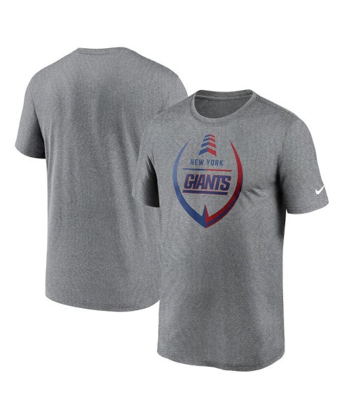 Men's Heathered Gray New York Giants Icon Legend Performance T-shirt