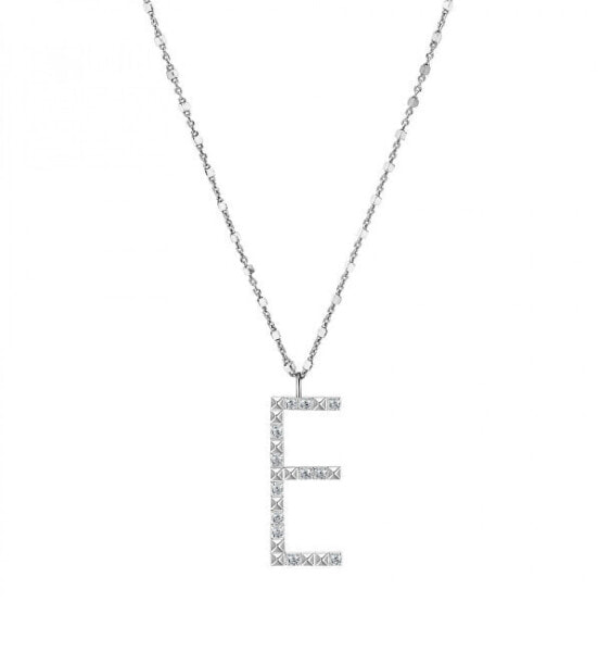 Silver E Cubica Pendant Necklace RZCU05 (Chain, Pendant)