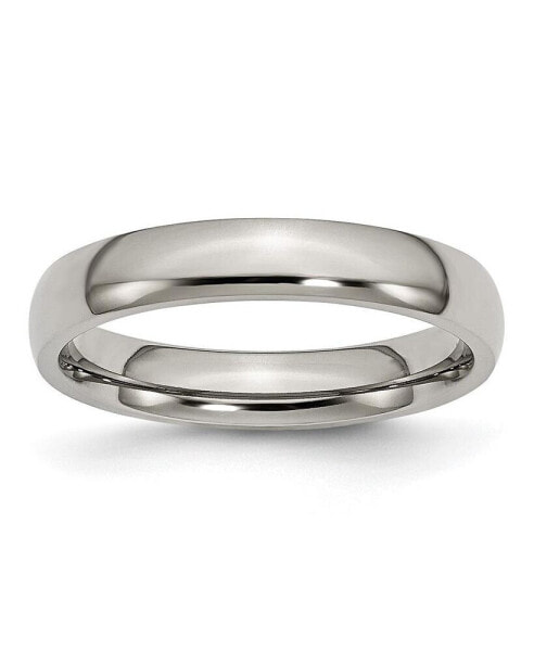 Titanium Polished 4 mm Half Round Wedding Band Ring