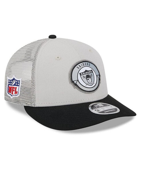 Men's Cream, Black Las Vegas Raiders 2023 Sideline Historic Low Profile 9FIFTY Snapback Hat