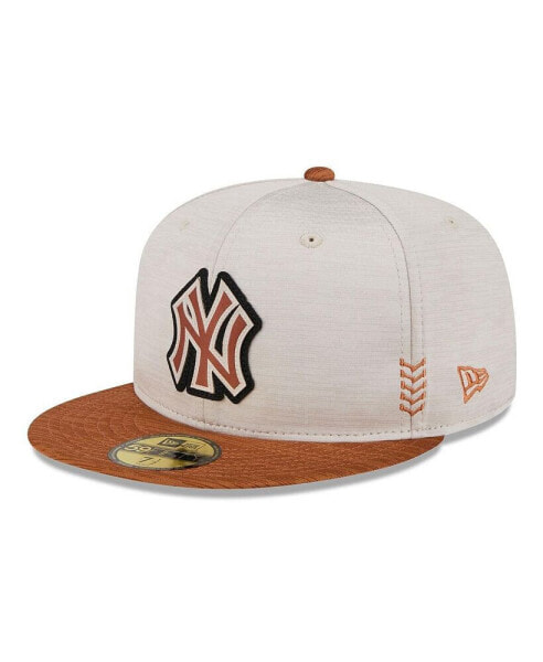 Men's Stone, Brown New York Yankees 2024 Clubhouse 59FIFTY Fitted Hat