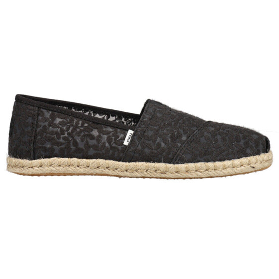 TOMS Alpargata Rope Slip On Womens Black Flats Casual 10017846T