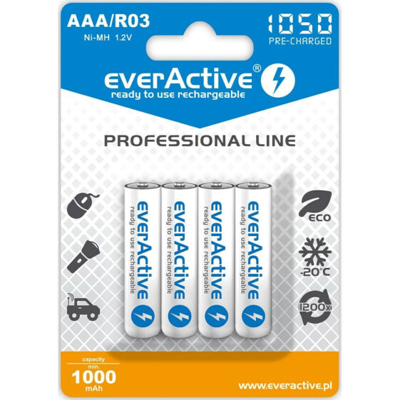 Аккумуляторные батарейки EverActive EVHRL03-1050 1,2 V AAA