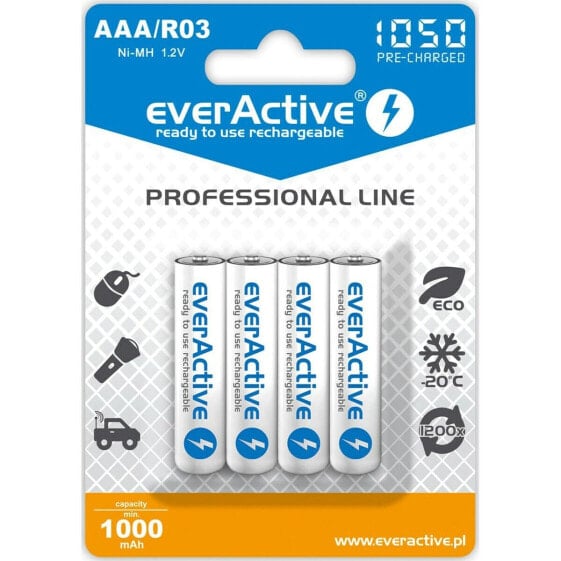 Аккумуляторные батарейки EverActive EVHRL03-1050 1,2 V AAA