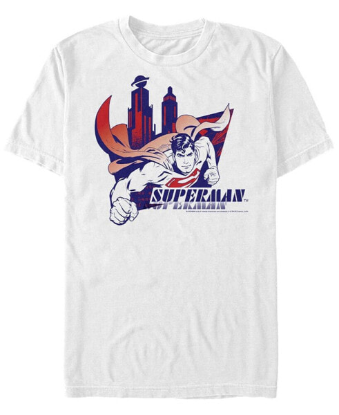 DC Men's Superman Flying Over The City Short Sleeve T-Shirt