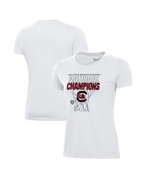 Women's White South Carolina Gamecocks 2024 NCAA Women's Basketball National Champions Locker Room T-Shirt
