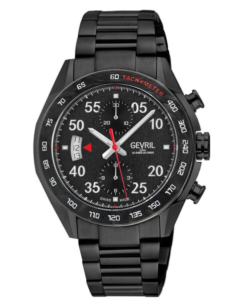 Men's Ascari Swiss Automatic Ion Plating Black Stainless Steel Bracelet Watch 42mm