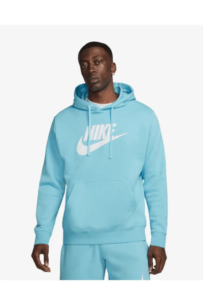 Толстовка Nike Sportswear Erkek Mavi Polarlı Kapüşonlu Sweatshirt BV2973-499