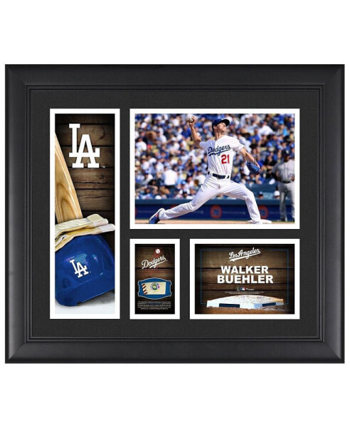 Walker Buehler Los Angeles Dodgers Framed 15" x 17" Player Collage with a Piece of Game-Used Ball
