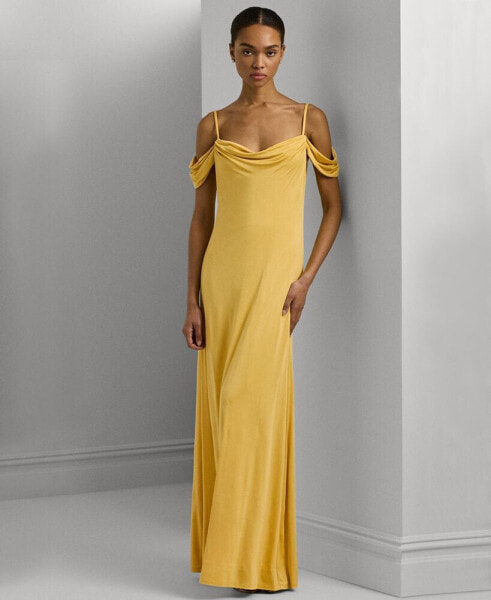 Women's Off-The-Shoulder Jersey Gown