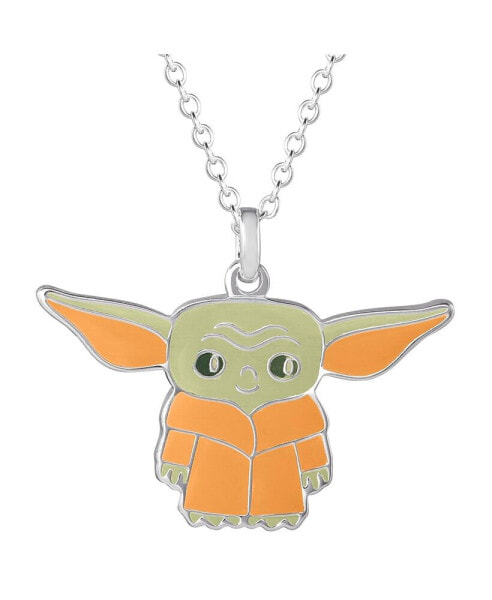 Disney The Mandalorian Grogu Silver Plated Necklace, Official License