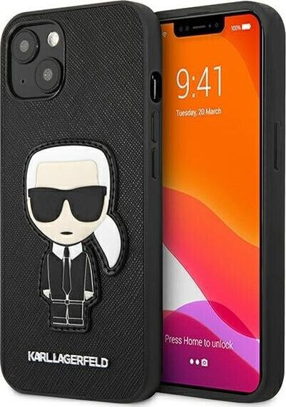 Karl Lagerfeld Karl Lagerfeld KLHCP13SOKPK iPhone 13 mini 5,4" czarny/black hardcase Saffiano Ikonik Karl`s Patch