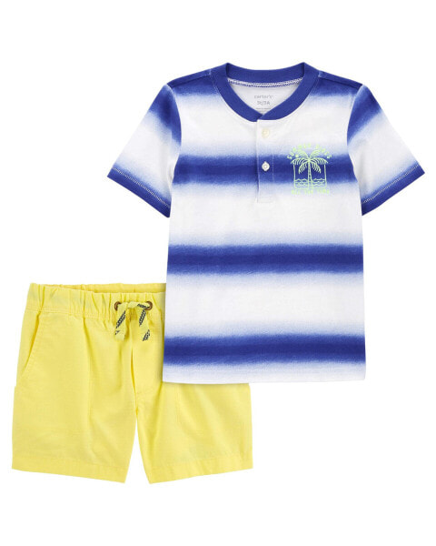 Toddler 2-Piece Henley & Pull-On Shorts Set 5T