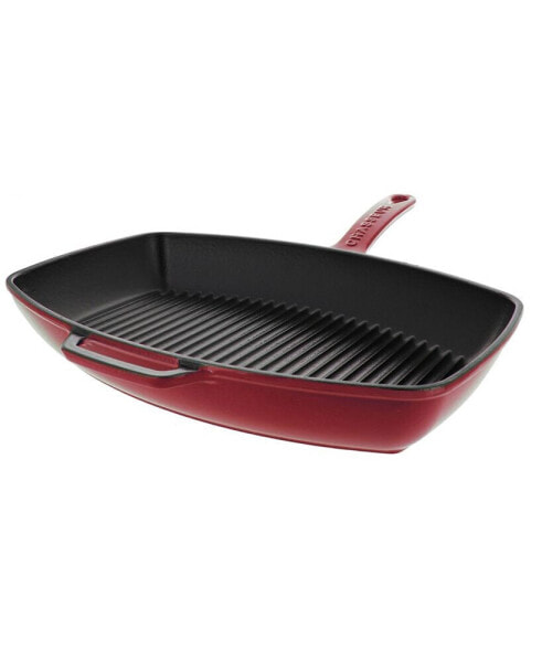 French Rectangular Enameled Cast Iron 12" Grill Pan