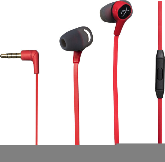 HP HyperX Cloud Earbuds (rot-schwarz), Kabelgebunden, 20 - 20000 Hz, Gaming, 19,51 g, Kopfhörer, Schwarz, Rot