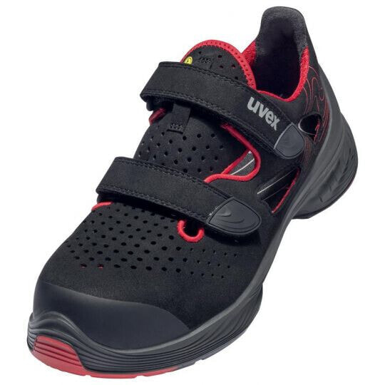 UVEX Arbeitsschutz 68362 - Unisex - Adult - Safety sandals - Black - Red - SRC - P - ESD - S1 - Hook-and-loop closure