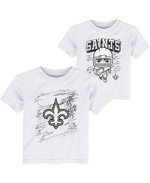 Toddler Boys White New Orleans Saints Coloring Activity Two-Pack T-shirt Set