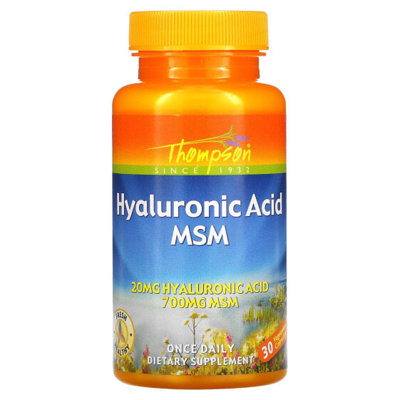 Капсулы вегетарианские Hyaluronic Acid MSM, 30 штук Thompson