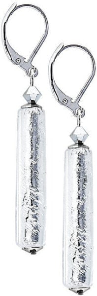 Queen crystal earrings with pure silver in the Lampglas EPR3 pearl