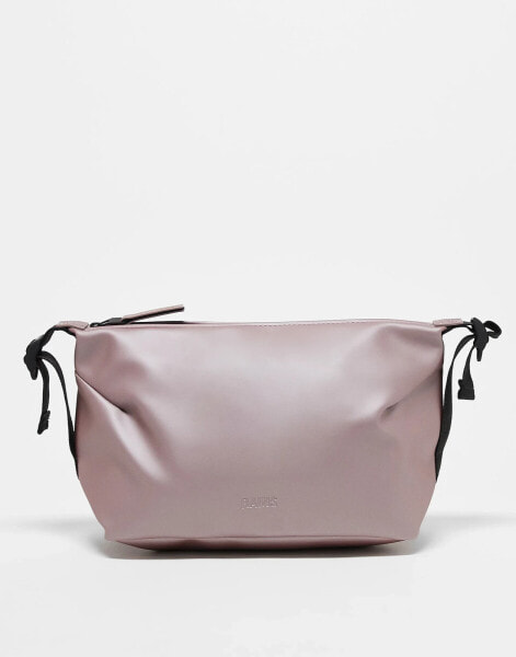 Rains 15630 waterproof Hilo wash bag in metallic pink