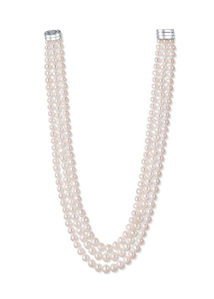 Колье JwL Luxury Pearls Three Rows Pearl White.