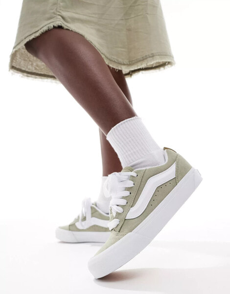 Vans knu skool chunky trainers in light beige