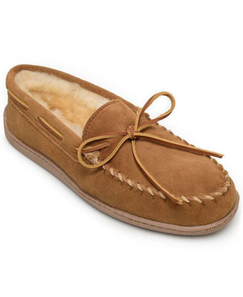 Men's Sheepskin Hardsole Moccasin Extended Sizes Slippers