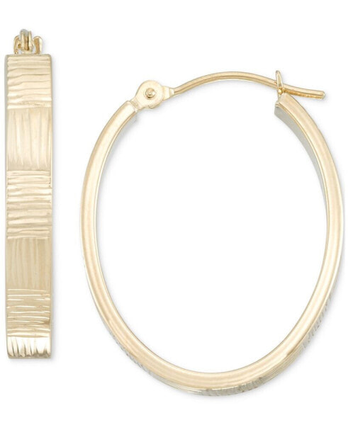 Серьги Macy's Diamond Cut Oval Hoop