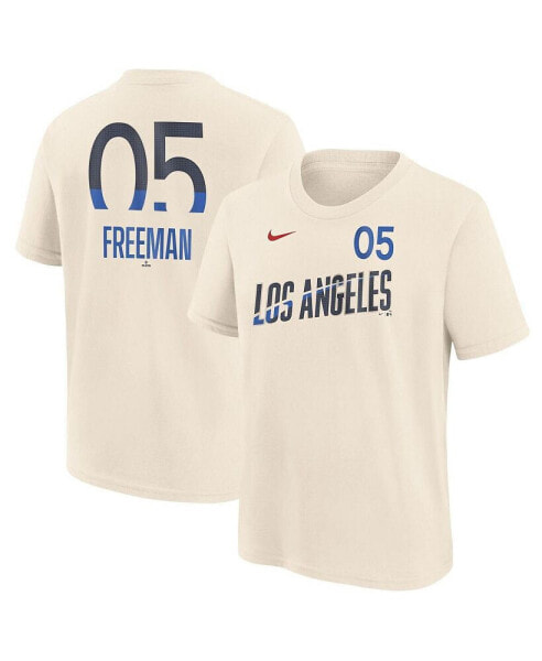 Big Boys and Girls Freddie Freeman Cream Los Angeles Dodgers 2024 City Connect Name Number T-Shirt