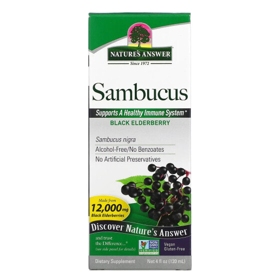 Фруктовый сироп Sambucus, Black Elderberry, 12,000 мг, 240 мл Nature's Answer