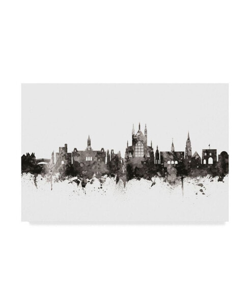 Michael Tompsett Winchester England Skyline Black White Canvas Art - 15" x 20"