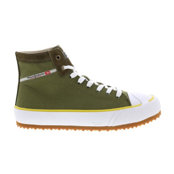 Diesel S-Principia Mid Mens Green Canvas Lace Up Lifestyle Sneakers Shoes 12