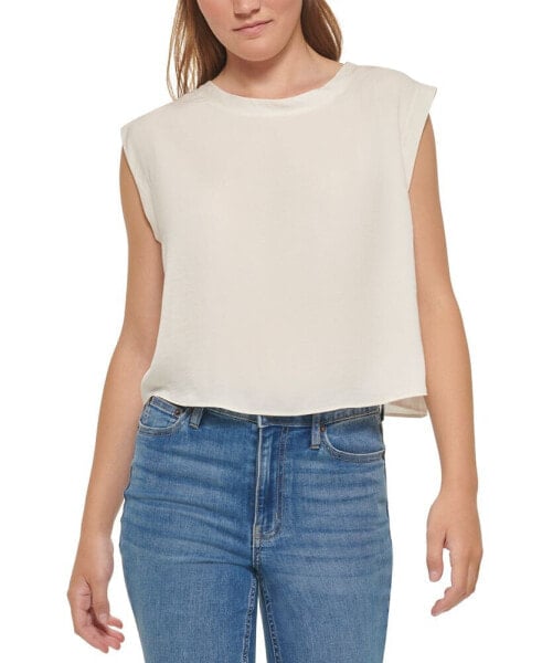 Petite Crewneck Extended-Shoulder Top