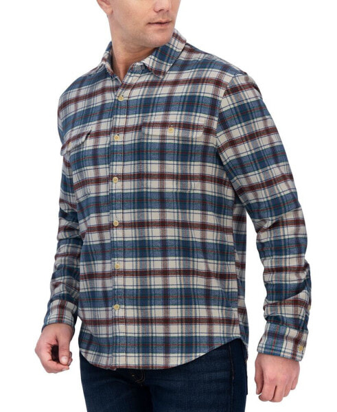 Рубашка мужская с длинным рукавом Lucky Brand в клетку из мягкого фланелевого материала