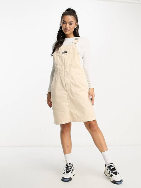 Napapijri Colada dungaree dress in off white