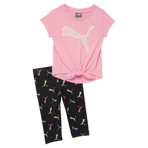 Puma TwoPiece Crew Neck Short Sleeve T-Shirt & Leggings Set Toddler Girls Size 2