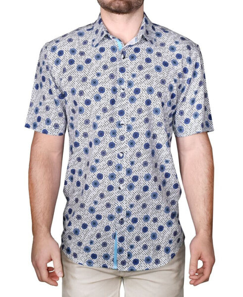 Men's Printed Short-Sleeve Woven Shirt