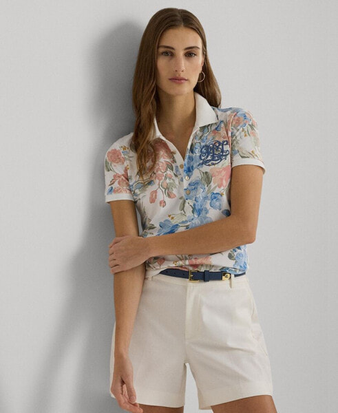 Women's Floral Polo Shirt, Regular & Petite