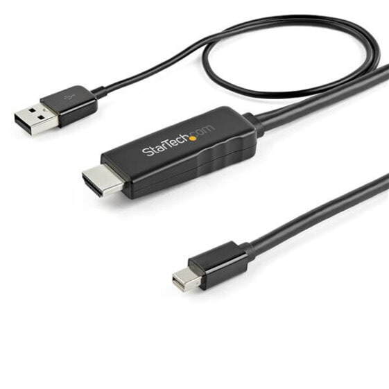 StarTech.com 3ft (1m) HDMI to Mini DisplayPort Cable 4K 30Hz - Active HDMI to mDP Adapter Converter Cable with Audio - USB Powered - Mac & Windows - Male to Male Video Adapter Cable - 1 m - HDMI Type A (Standard) - Mini DisplayPort - Male - Male - Straight