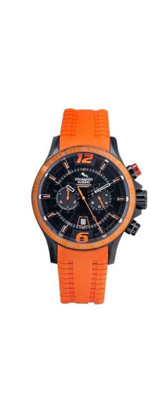 Men's Chronograph Hurricane Orange Silicone Strap Watch 46mm