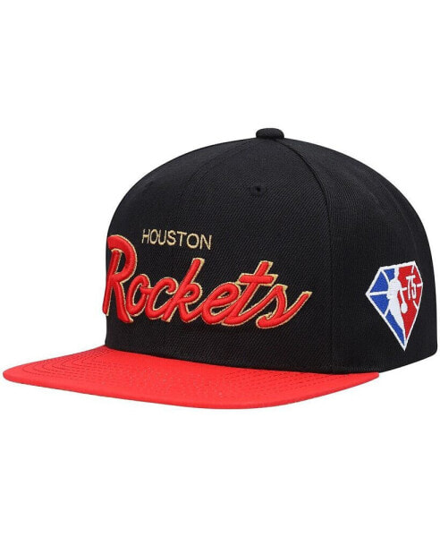 Men's Black Houston Rockets NBA 75th Anniversary Snapback Hat