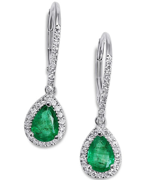Серьги Macy's Emerald & Diamond